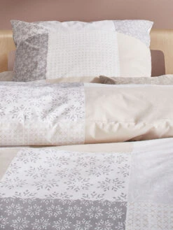 Renforcé-Bettwäsche, Grau/Beige -Teppiche Verkaufe Smara Bettwaesche Beige GrauBeige 135x200 mil2