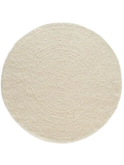 Filzkugel-Teppich, White -Teppiche Verkaufe Smedby FilzkugelTeppich Weiss White 200rund pla