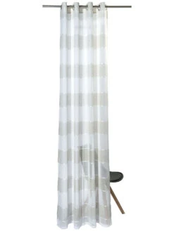 Ösenschal, Taupe -Teppiche Verkaufe Sontje Gardine Oesenschal Beige Taupe 140x245 pla2