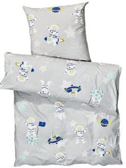 Kinderbettwäsche, Grey -Teppiche Verkaufe SpaceStar Bettwaesche Grau Grey 135x200 pla