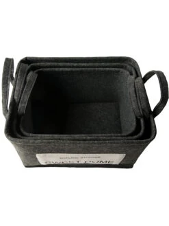 Korb, Dunkelgrau -Teppiche Verkaufe SweetHome Korb Dunkelgrau Set innen per