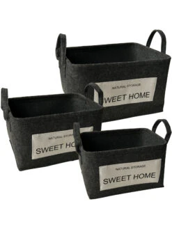 Korb, Dunkelgrau -Teppiche Verkaufe SweetHome Korb Dunkelgrau Set per2