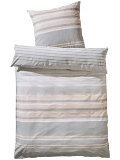 Renforcé-Bettwäsche, Grau/Rose -Teppiche Verkaufe Tamala Bettwaesche Grau GrauRose 135x200 pla