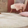 Hochflor-Teppich, Schnee -Teppiche Verkaufe Tenderness Uniteppich weiss rund mil