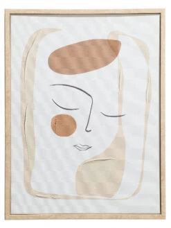 Leinwand-Druck-handbemalt, Beige/Weiss -Teppiche Verkaufe Theodora Druckgerahmt Beige BeigeWeiss 30x40 pla