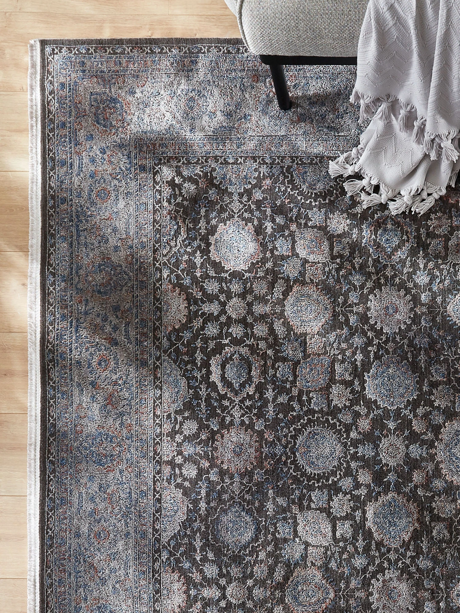 Vintage-Teppich, Silver-Blue 4 Vintage-Teppich, Silver-Blue - Image 2