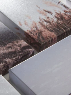 Druck, Hellbraun -Teppiche Verkaufe ZufluchtamMeer Leinwandbild Blau Hellbraun 25x25 lup